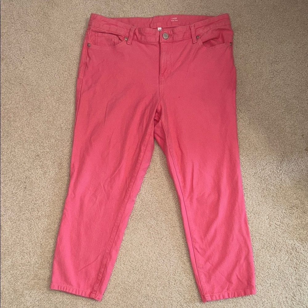 S & Co. Vibrant Low Rise Coral Cropped Jeans
